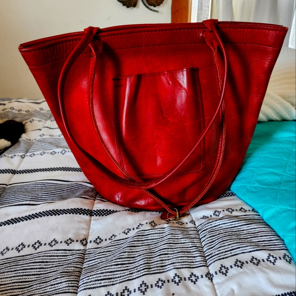 Leather carry all tote